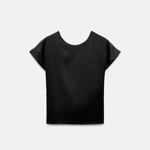 Zara Knotted Back Satin Effect Top